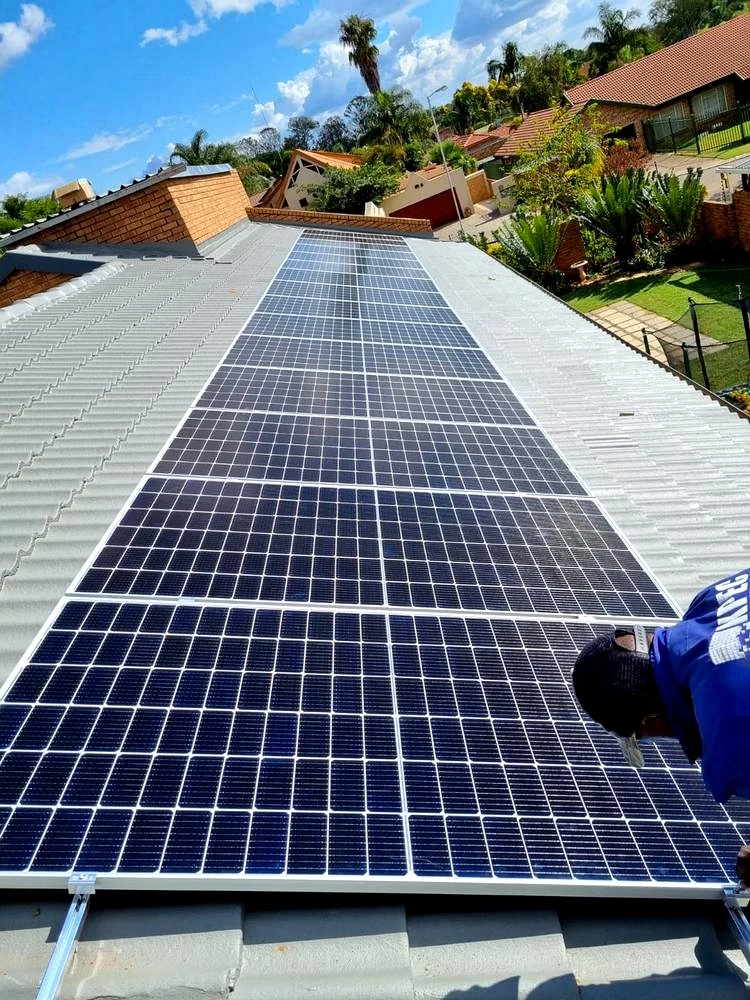 Residential rooftop solar panel installation