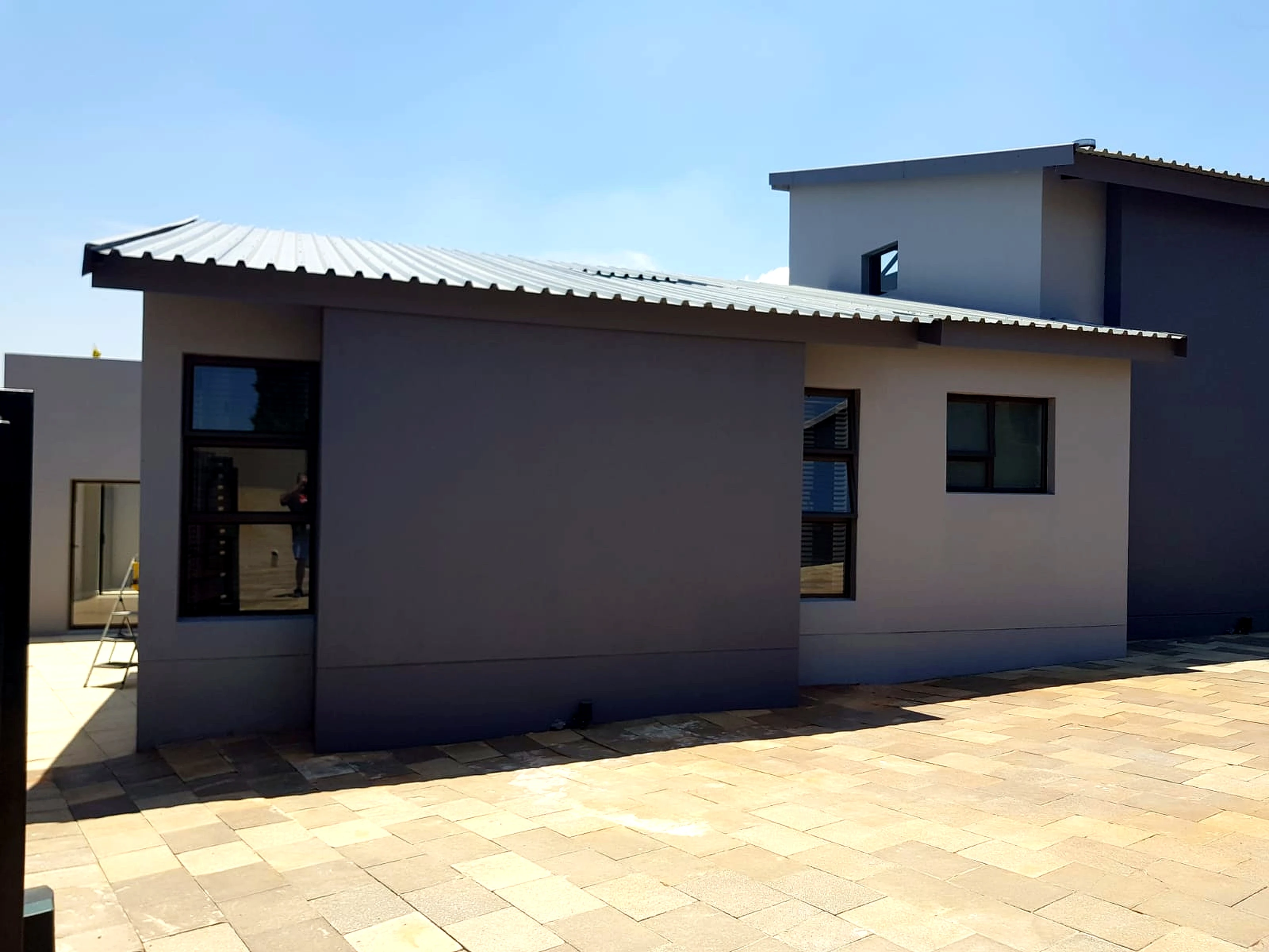 Small modern house exterior side view