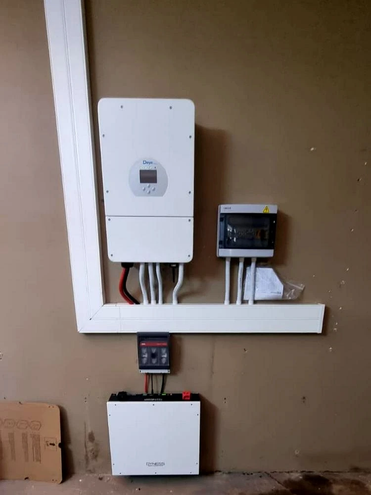 Wall mounted solar inverter installation for residential backup power